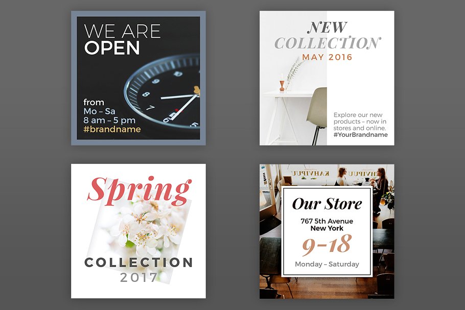 15个时尚北欧风横幅模板素材库精选(PSD) 15 Instagram Banner Templates (PSD)插图(4)