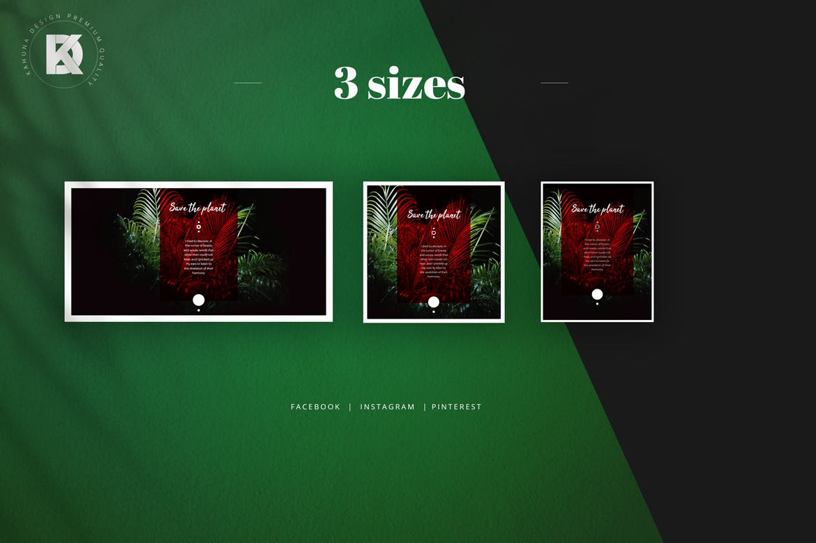 适用于旅游品牌推广的社交平台设计模板素材库精选 Tropical Quote Global Warming Kit插图(2)