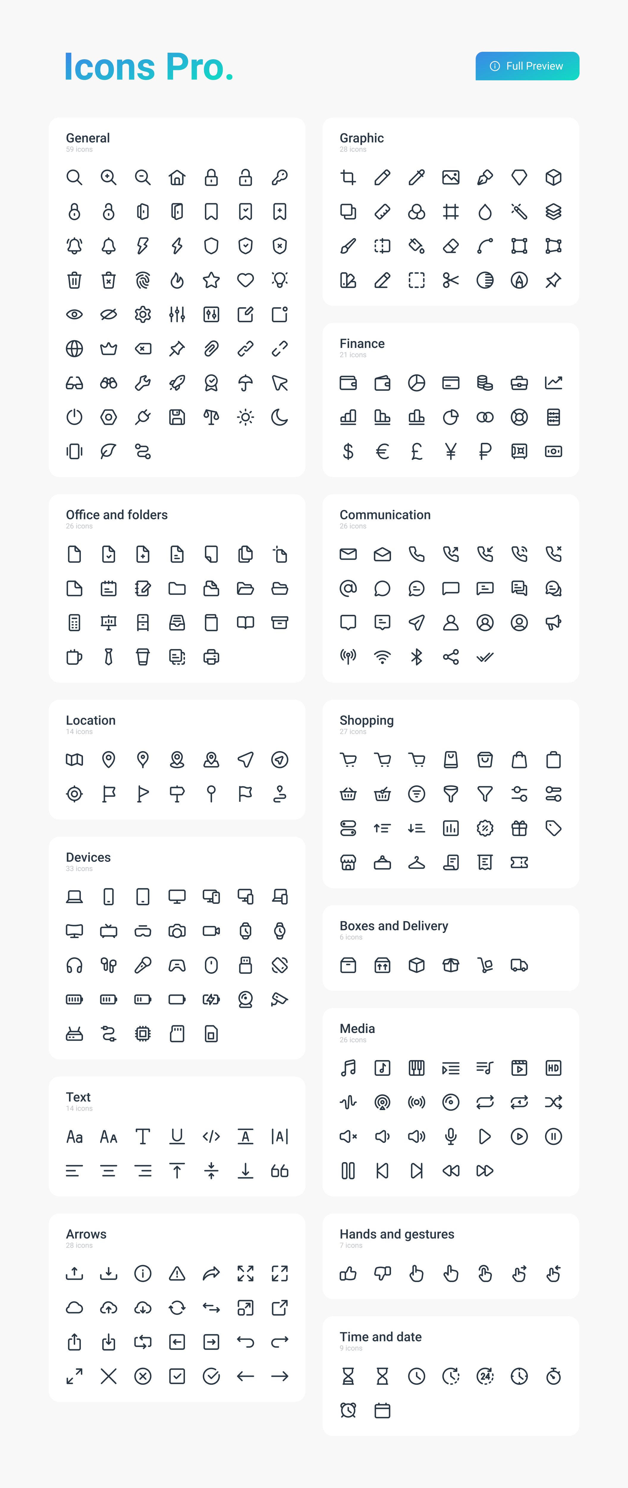 素材库下午茶:Web&App界面UI设计必备矢量线性素材库精选图标集(扩展版)插图(6)
