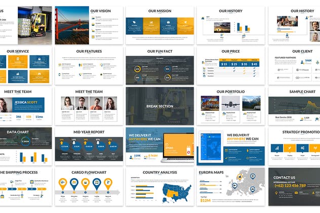 物流快递运输企业适用PPT幻灯片模板 Logistics Presentation – Powerpoint Template插图(1)