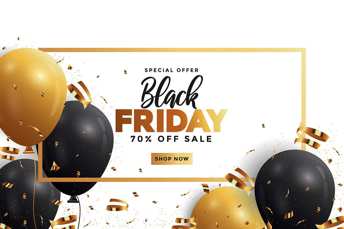 黒五电商折扣活动Banner设计模板 Black Friday sale banner插图(3)