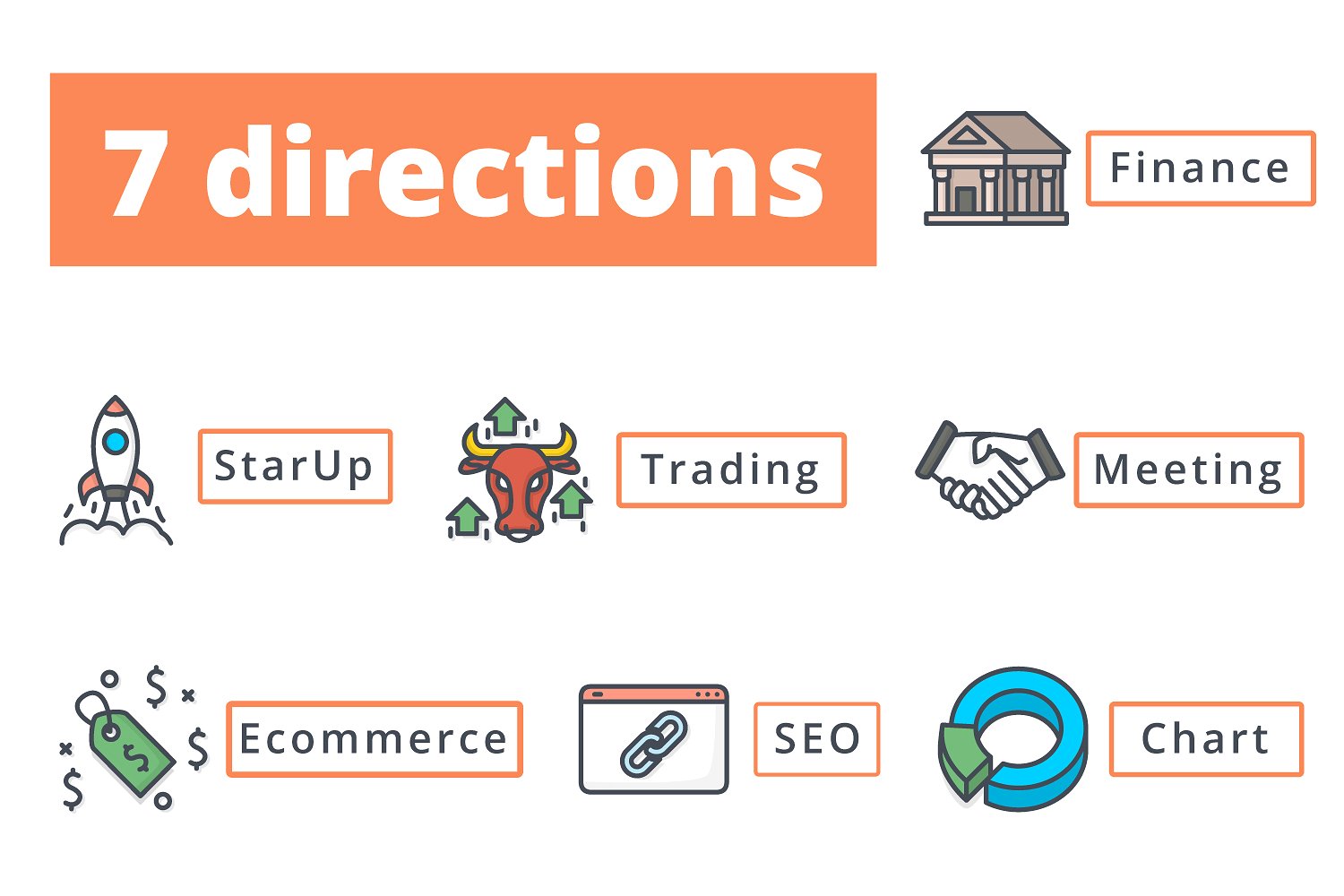 288枚企业主题图标 288 Business Icons(三种风格)插图(1)