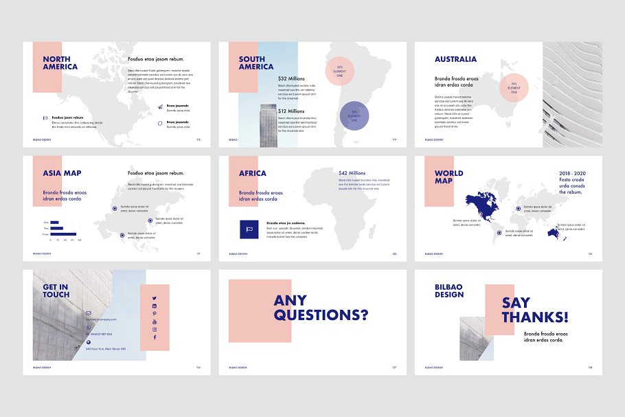 创意设计公司路演PPT幻灯片模板 BILBAO – Powerpoint Template + Bonus插图(17)