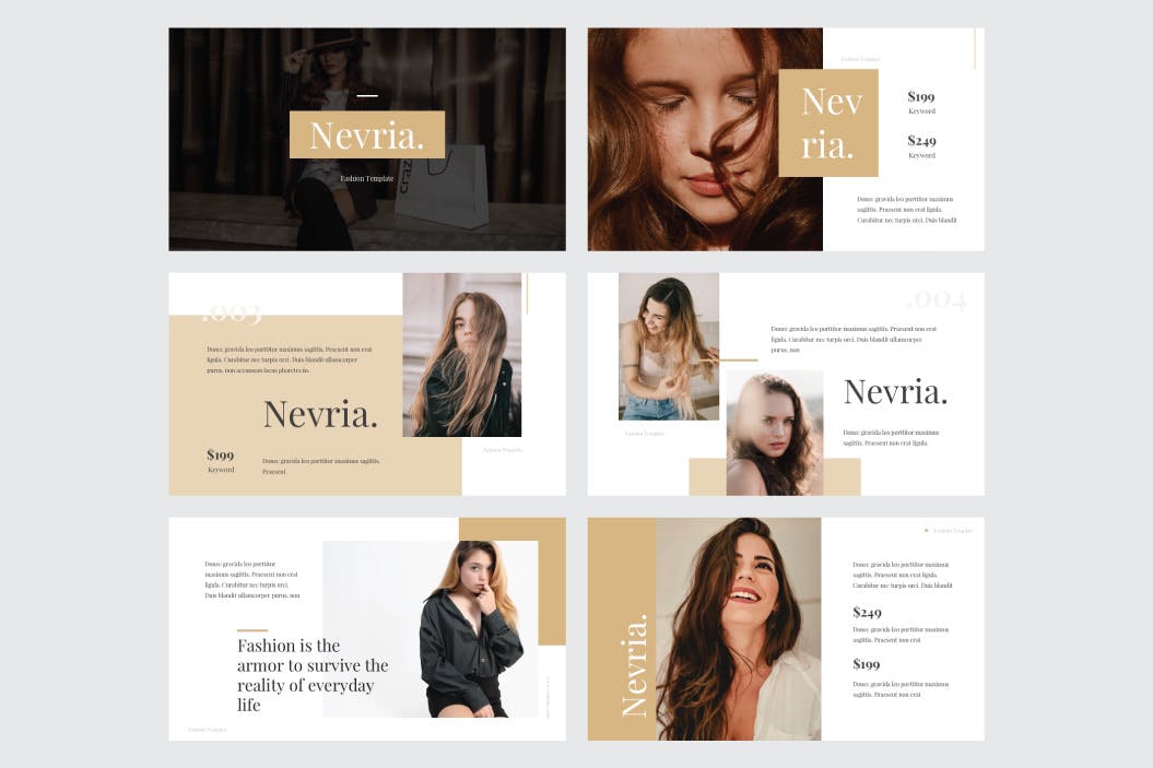 多用途时尚主题PPT幻灯片设计模板 NEVRIA – Multipurpose Powerpoint Template  V104插图(1)