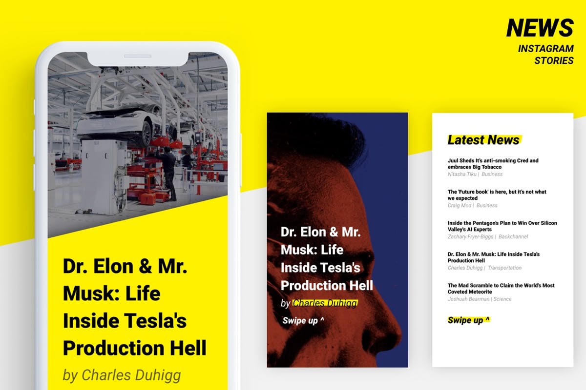 新闻资讯类Instagram社交媒体贴图设计模板素材库精选 News Instagram stories templates插图