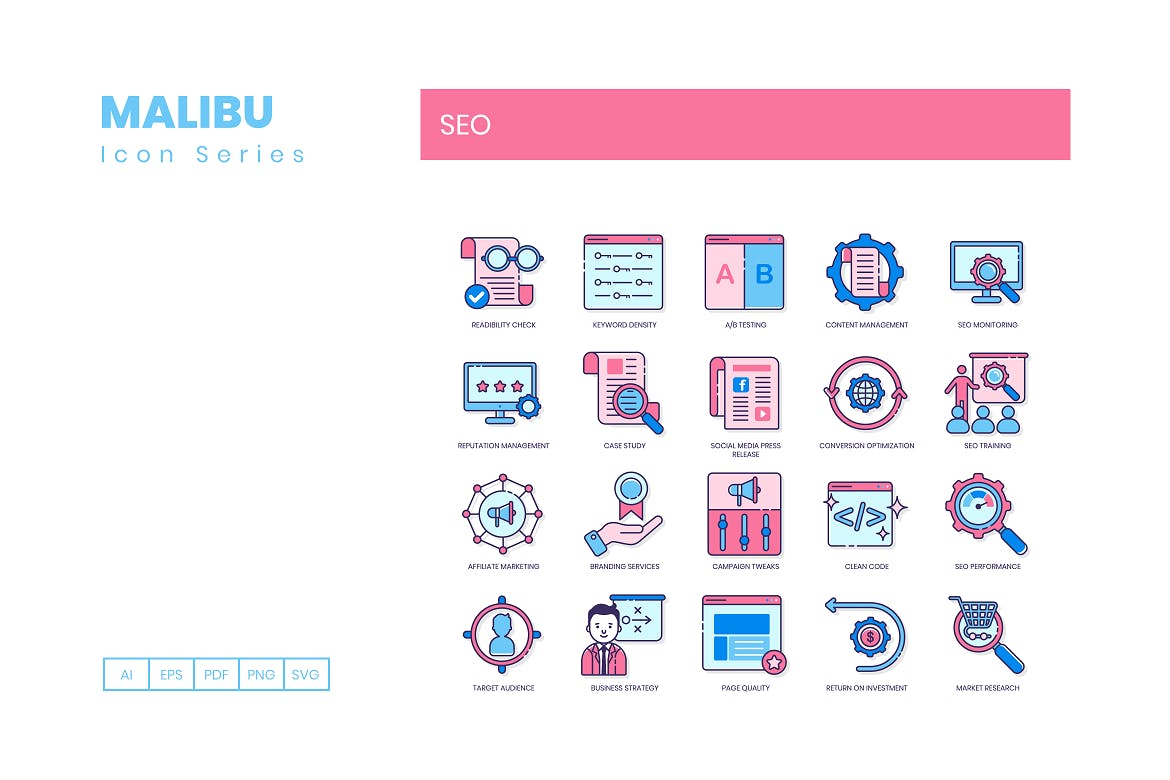 Malibu系列-110枚搜索引擎优化SEO主题图标素材 110 SEO Icons – Malibu Series插图(3)