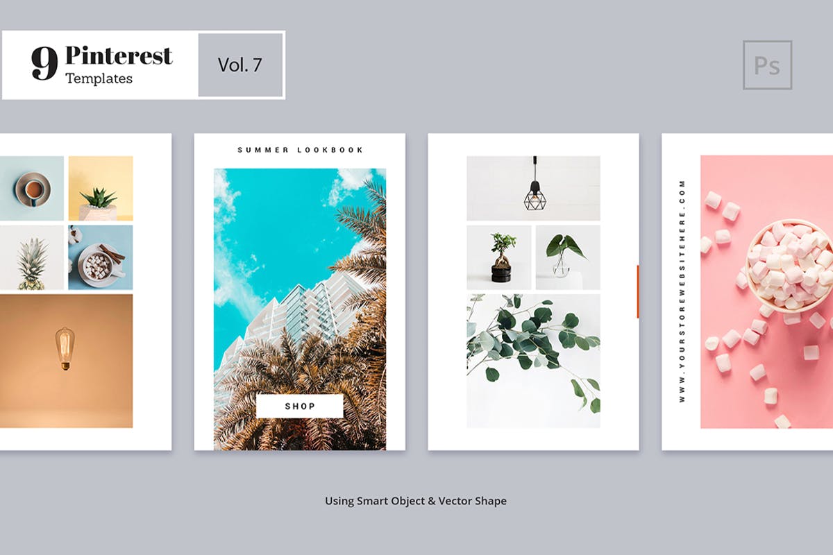 简约设计Pinterest社交媒体图片模板素材库精选Vol.7 Pinterest Templates Vol. 7插图