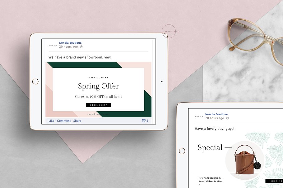 服装服饰主题社交媒体贴图模板素材库精选 Social Media Kit Ladypreneur • Renée插图(6)