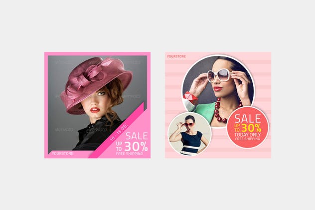 服装销售社交广告促销方形设计模板素材库精选 Square Promotional Template插图(2)