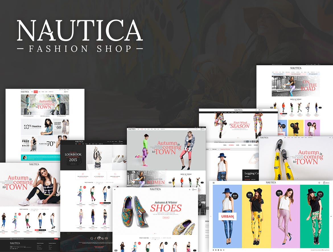 潮牌电商Bootstrap响应式HTML网上商城模板素材库精选 Nautica | Responsive HTML Template插图(1)