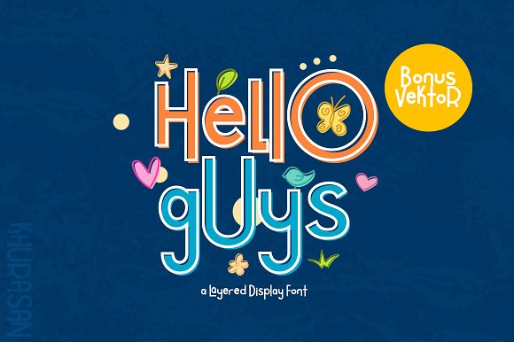 Hello Guys Layered Font插图