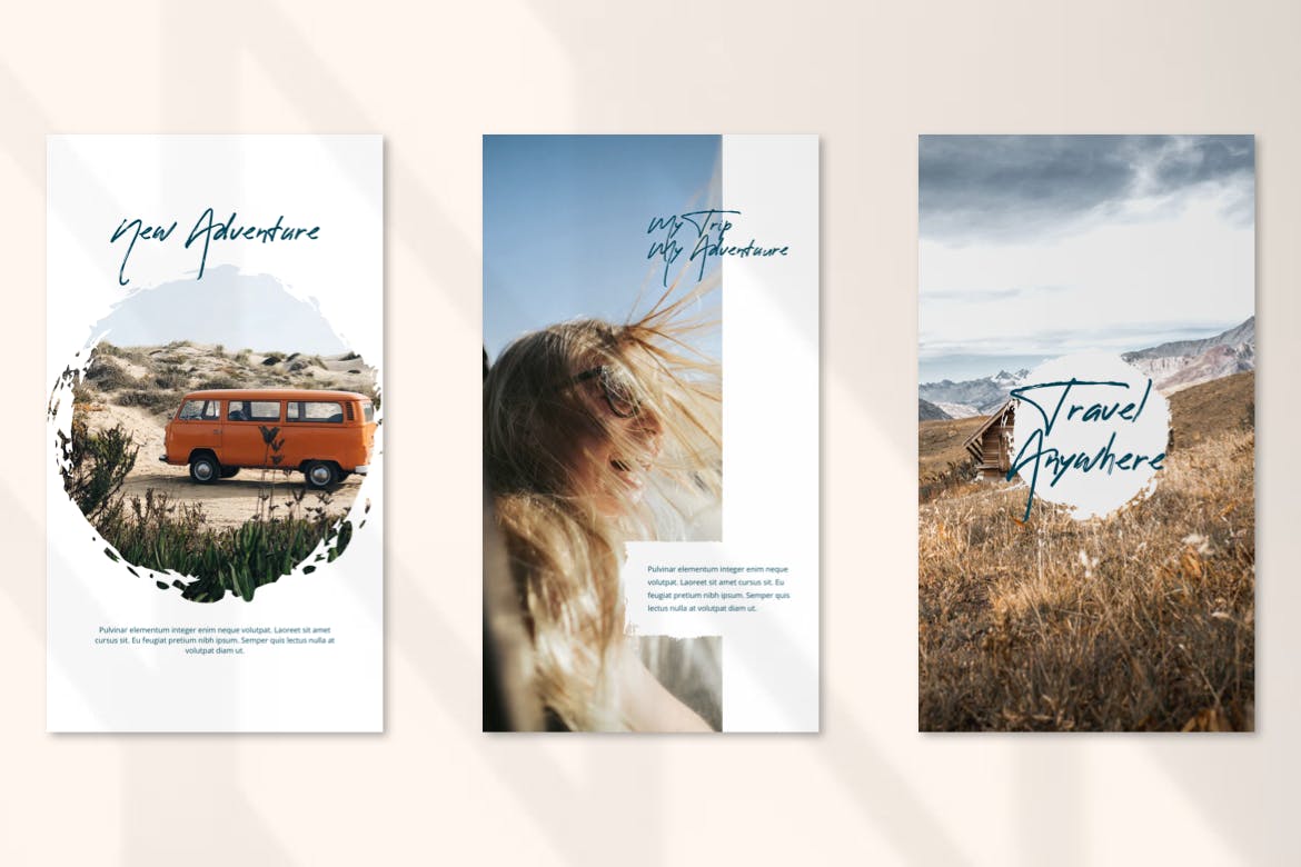 Instagram社交旅游品牌故事营销设计素材 Instagram Story Template – Travel Brush Design插图(2)