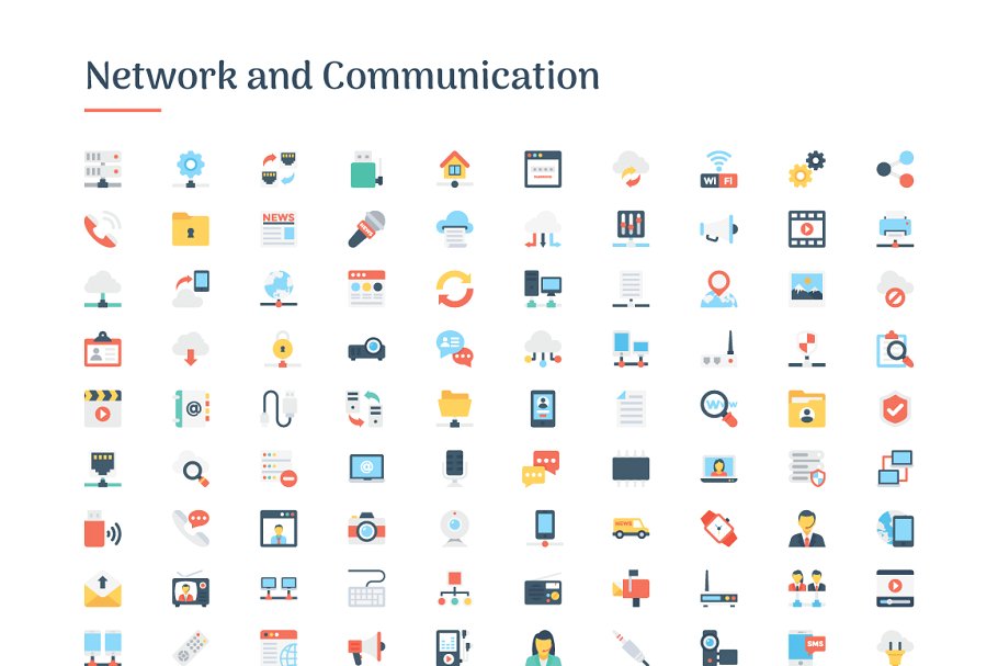 极力推荐：6150枚扁平图标 6150 Flat Icons Bundle插图(7)