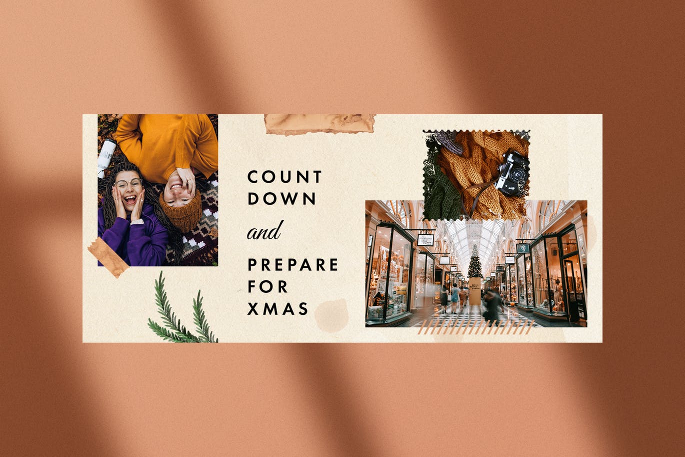 撕纸艺术风格圣诞节主题Facebook社交封面设计模板素材库精选 Christmas Facebook Covers插图(6)