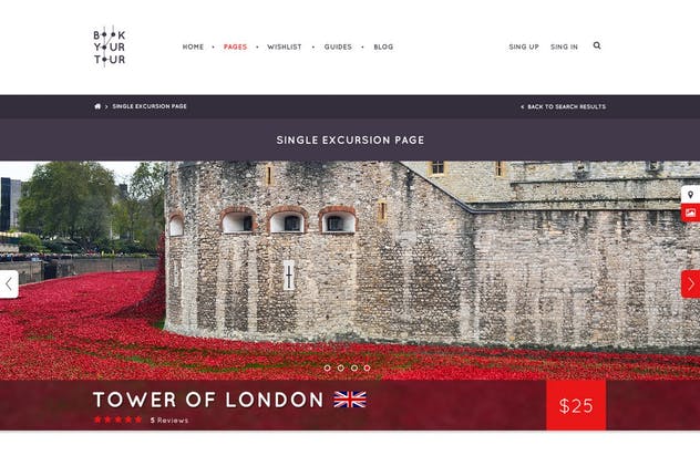 旅游代理公司旅游服务网站PSD模板素材库精选 Book Your Tour – Excursion Community PSD Template插图(8)