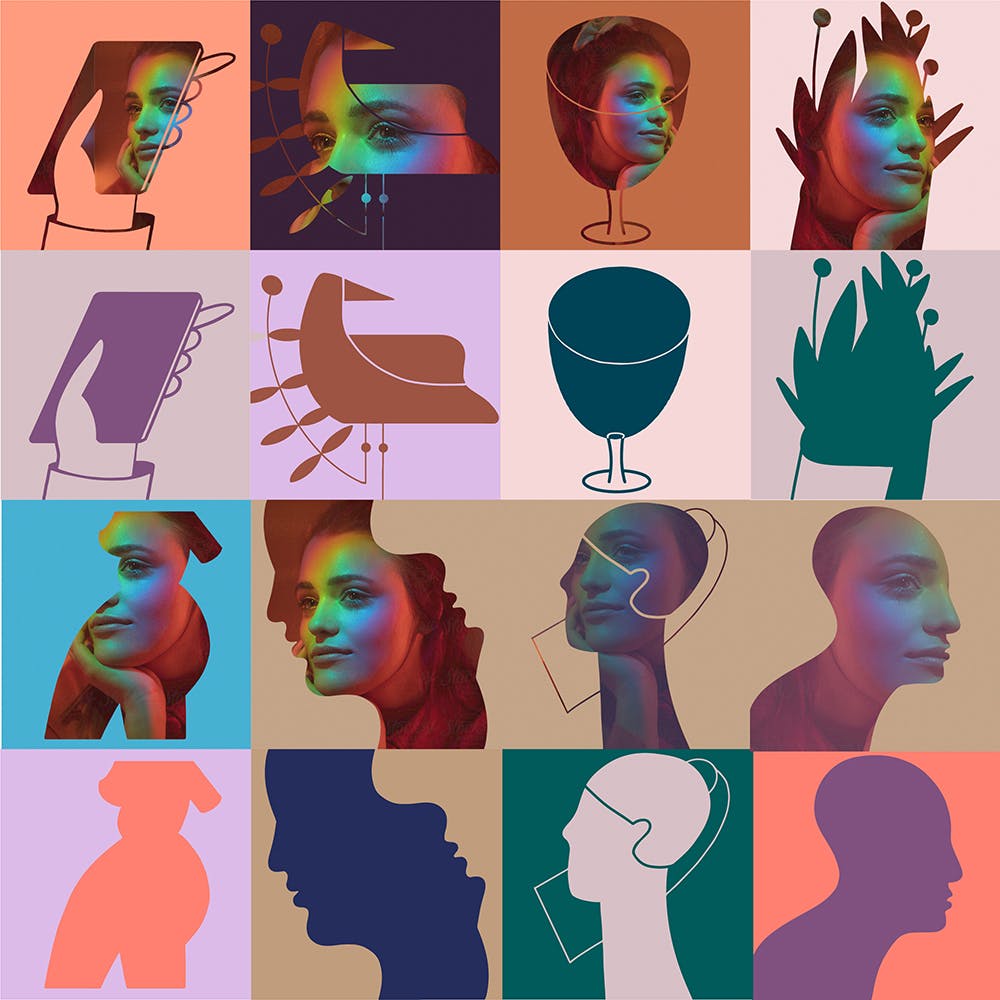 现代艺术剪影风格Instagram贴图设计PSD模板素材库精选 Modern shape photo mask for Insta插图(7)