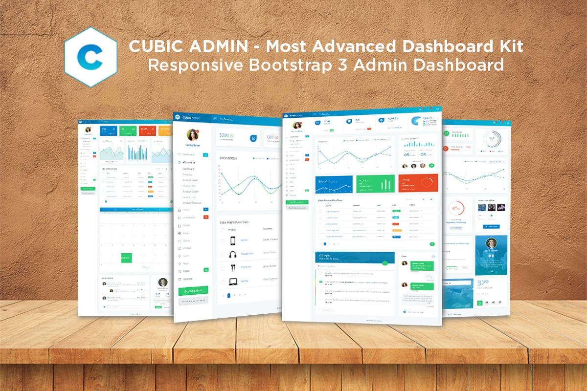 基于Bootstrap框架功能强大的管理仪表板HTML模板素材库精选 Admin Dashboard + UI Kit Framework Theme – Cubic插图