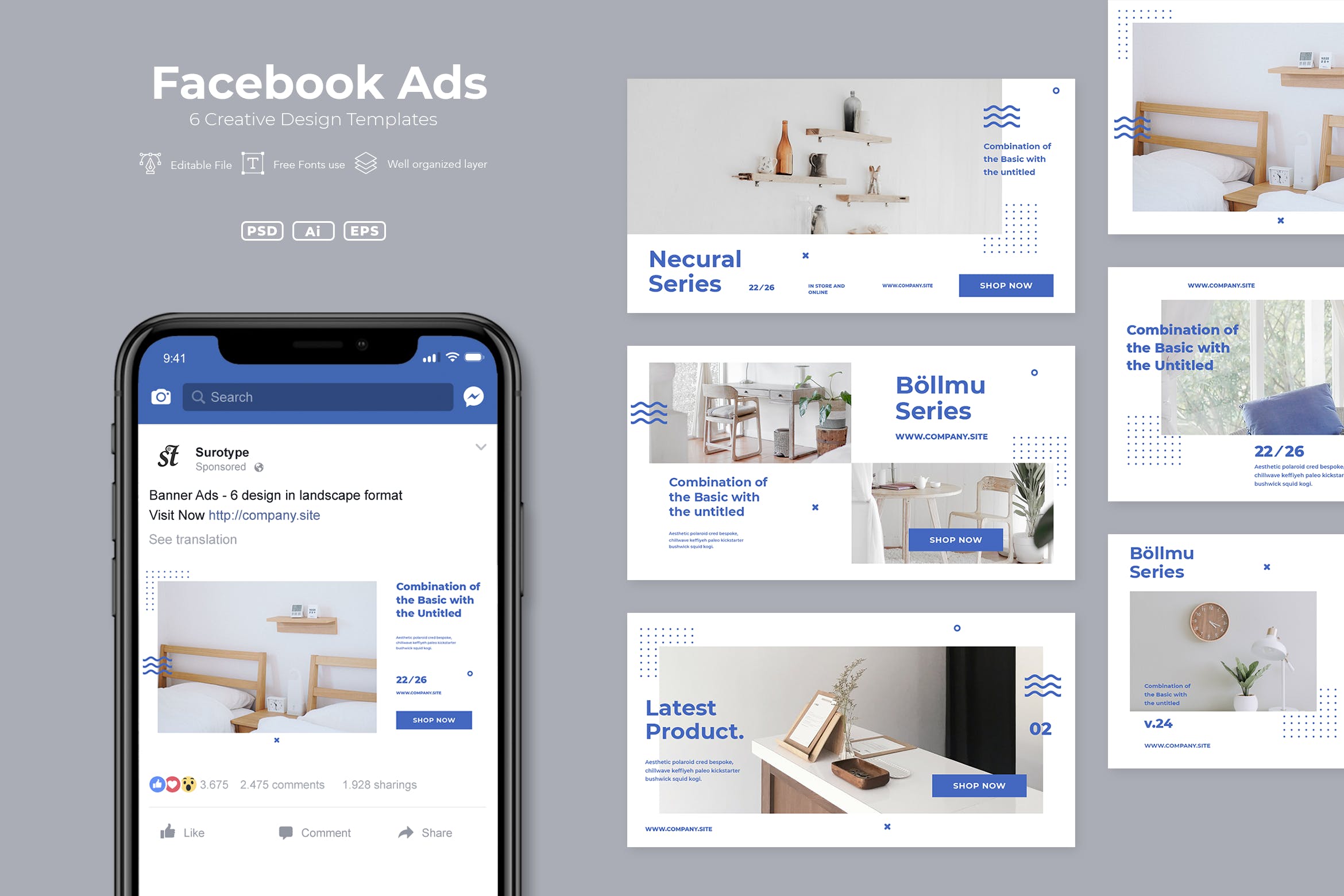 Facebook营销推广社交素材库精选广告模板 ADL – Facebook Ads.v23插图