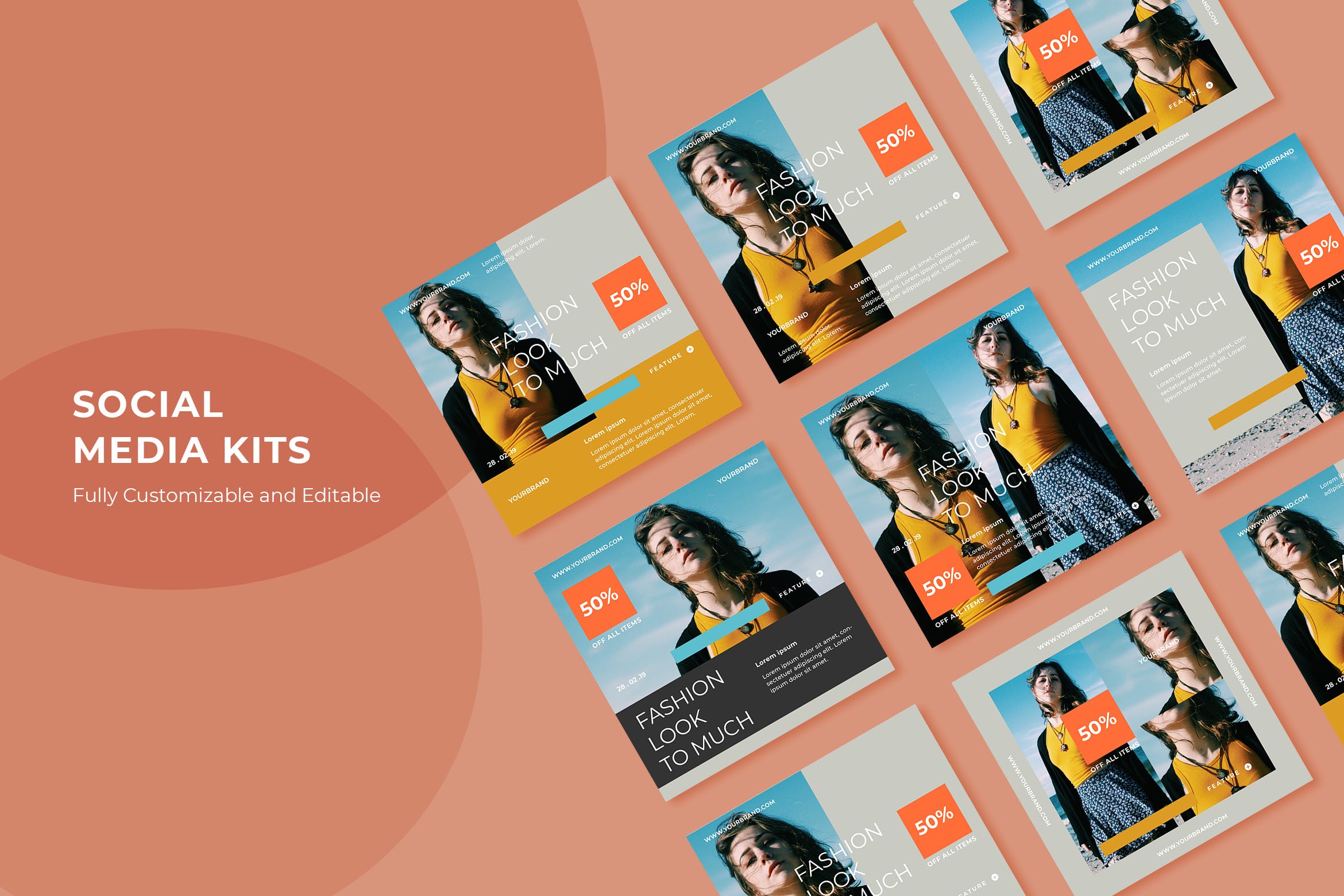时尚品牌社交促销广告设计模板素材库精选v59 SRTP – Social Media Kit.59插图