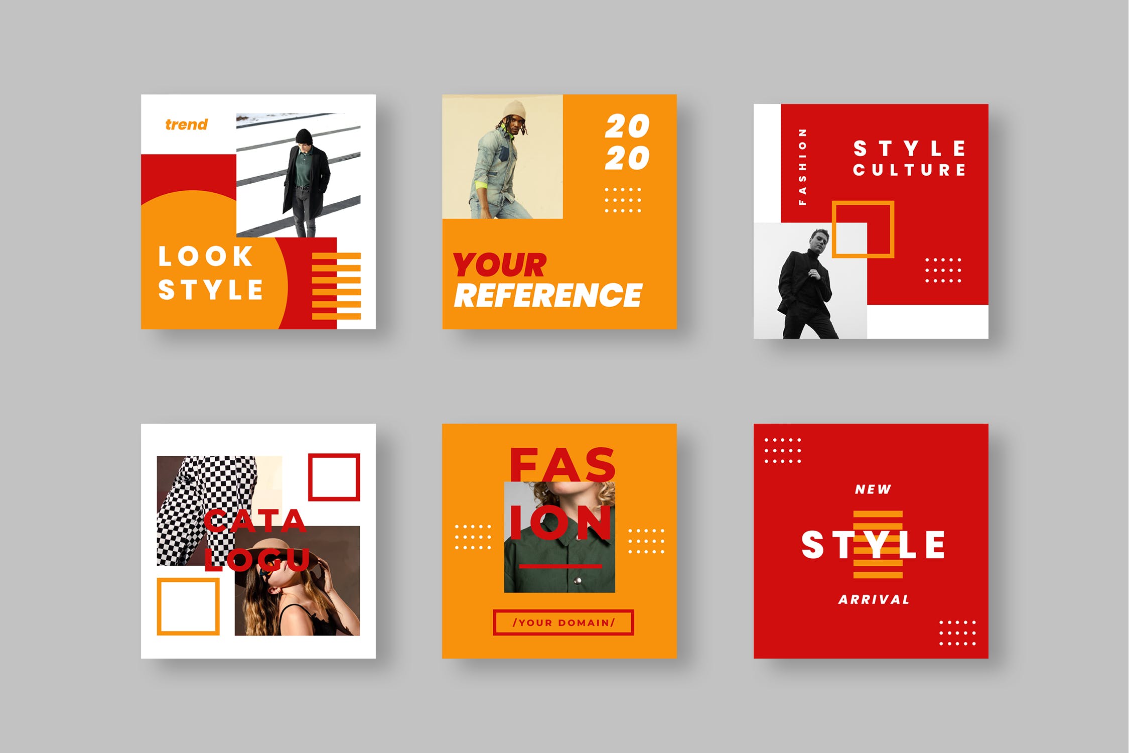 Instagram贴文广告双色调风格设计模板素材库精选 Four Duotone Instagram Post Template插图(1)