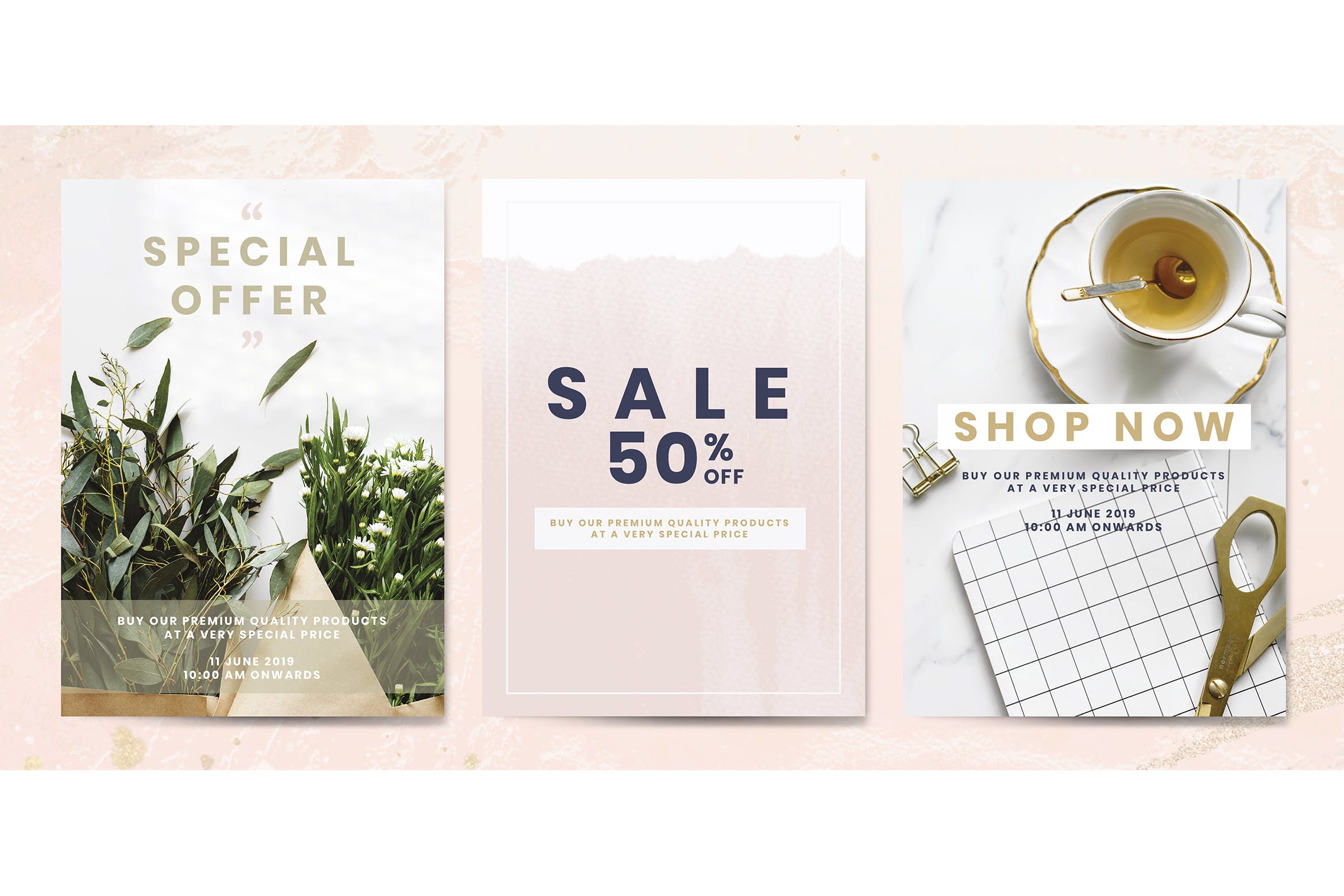 商店促销广告设计AI矢量模板 Shop sale promotion advertisement template插图