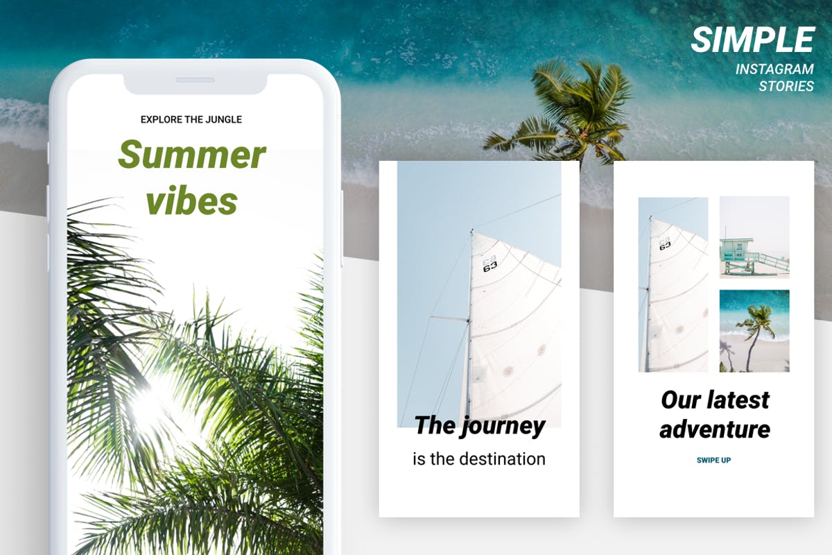 简约设计风格Instagram社交媒体品牌故事设计模板素材库精选 Simple Instagram stories templates插图