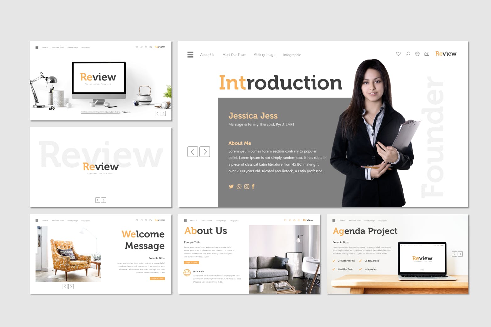 适合做路演/企宣的PPT幻灯片设计模板 Review – Powerpoint Template插图(1)