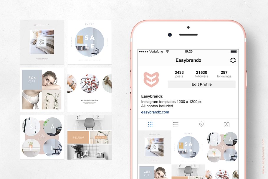 简约风格Instagram促销模板素材库精选 Instagram Promotion Clean Templates插图(2)