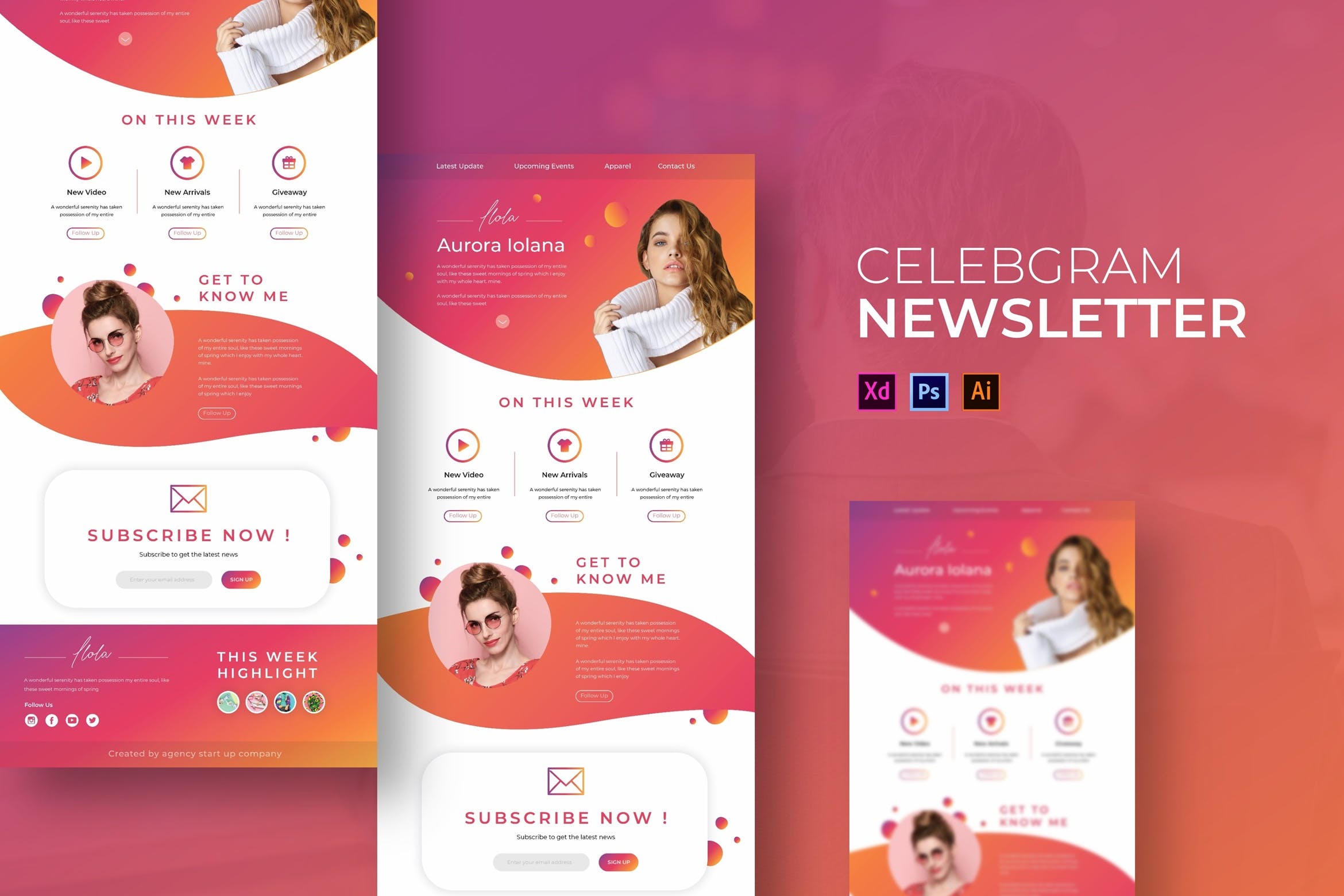 时尚博主邮件订阅设计模板 Celebgram | Newsletter插图