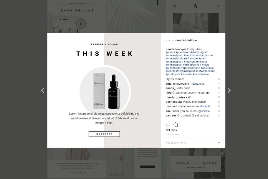 时尚服饰社交媒体贴图模板素材库精选 Fashion Social Media Pack • Nanna插图(3)