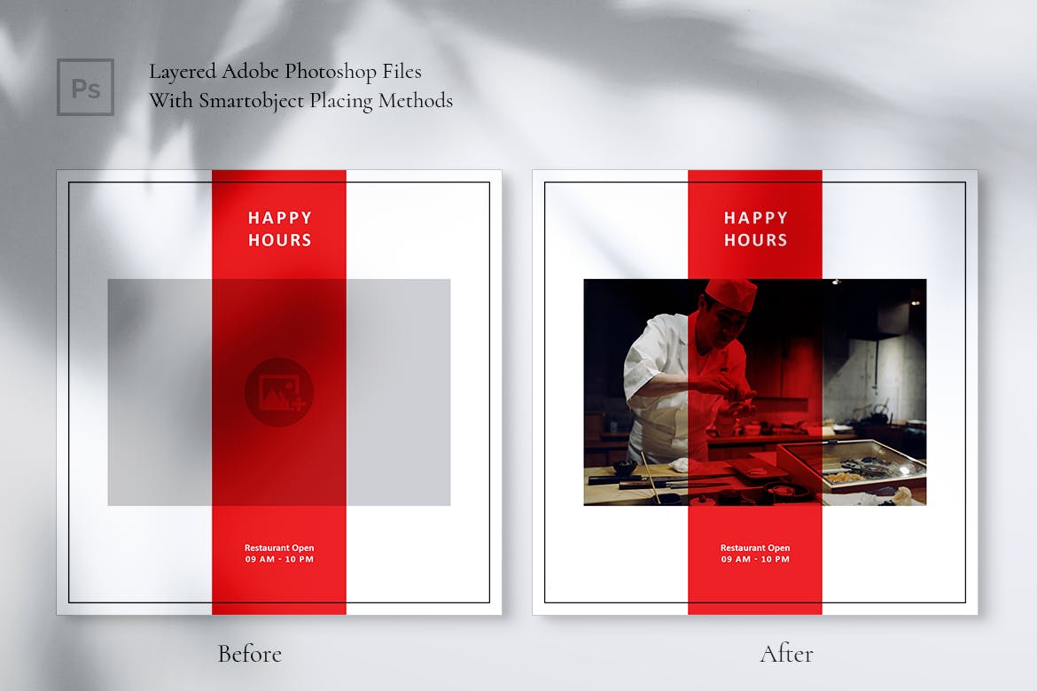 餐馆美食主题Instagram&Facebook社交文章贴图设计PSD模板素材库精选 MOCARONI Restaurant/Food Instagram & Facebook Post插图(3)