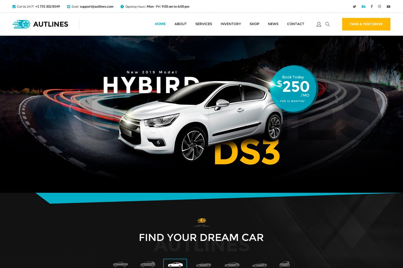 汽车经销商/4S店网站HTML模板素材库精选 Autlines – Autodealer HTML Template插图