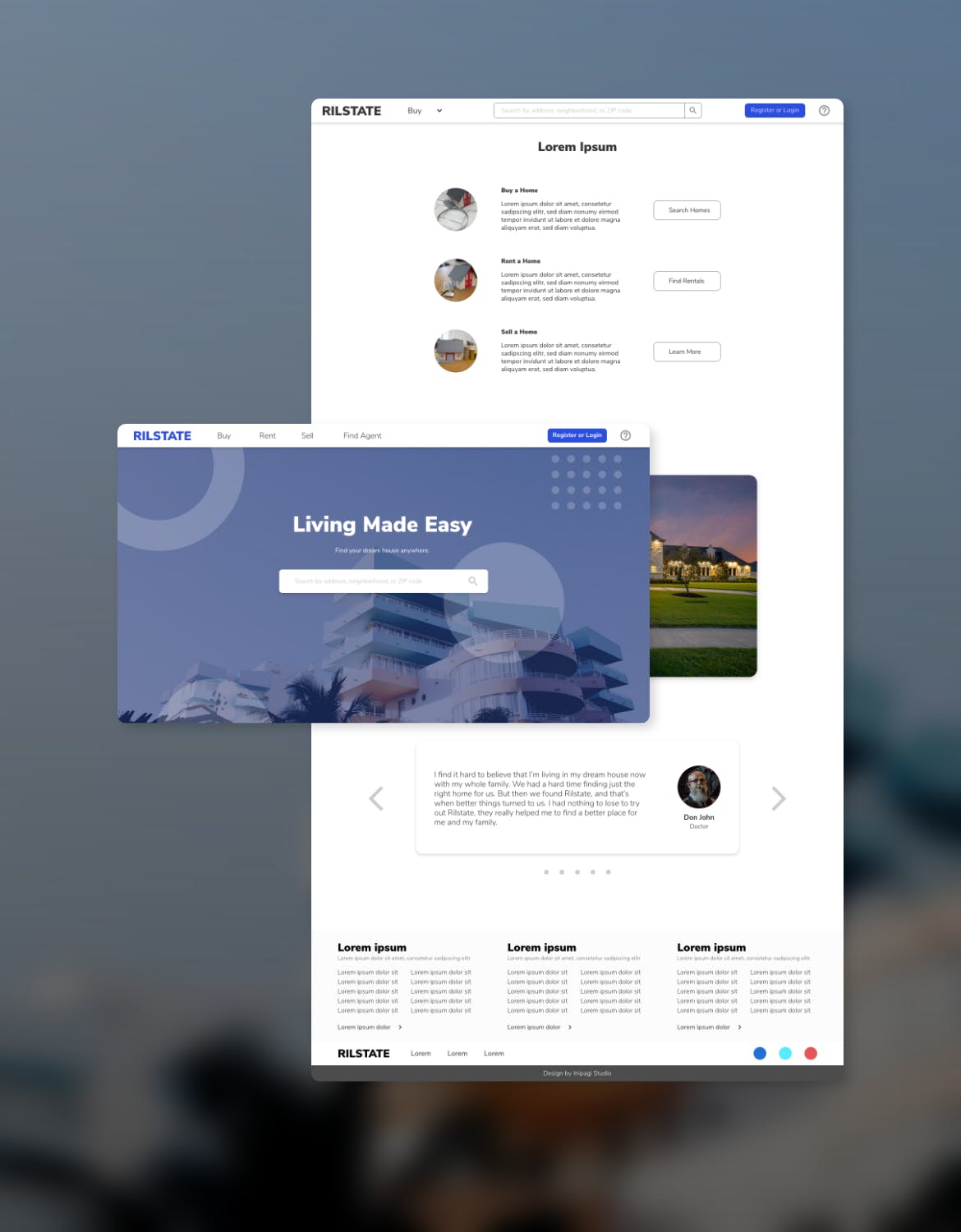 房地产租赁销售网站设计HTML模板素材库精选 RILSTATE – Real Estate Homepage Template插图(2)