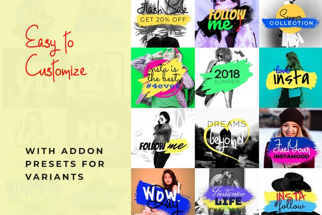 时尚充满活力的Instagram帖子设计模板素材库精选 Trendy & Vibrant Instagram Posts Templates插图(3)