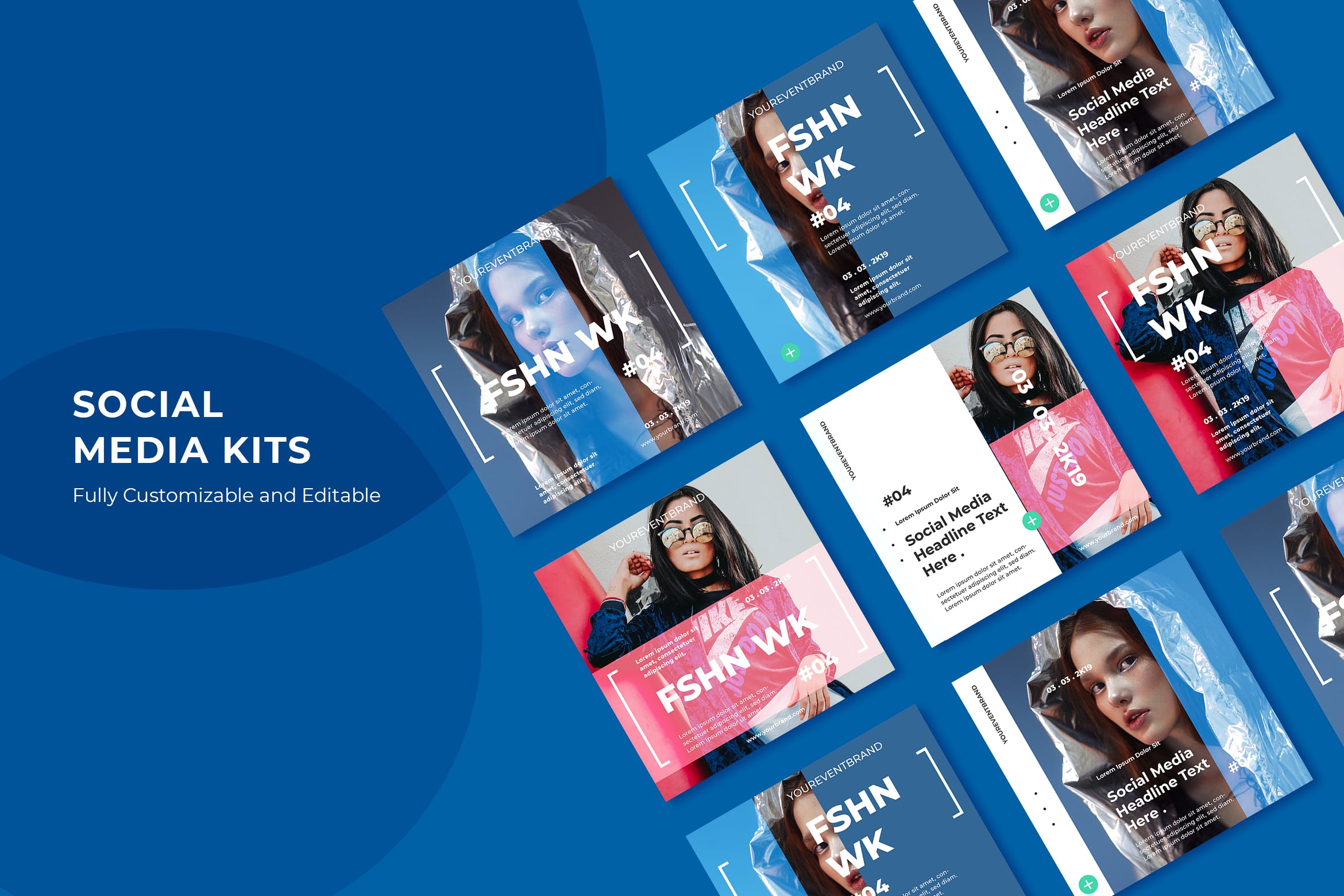 适用于时尚品牌推广的社交媒体设计模板素材库精选素材v49 SRTP – Social Media Kit.49插图