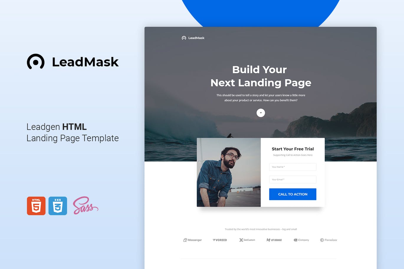 商业网站着陆页设计HTML模板素材库精选 LeadMask – Leadgen HTML Landing Page Template插图