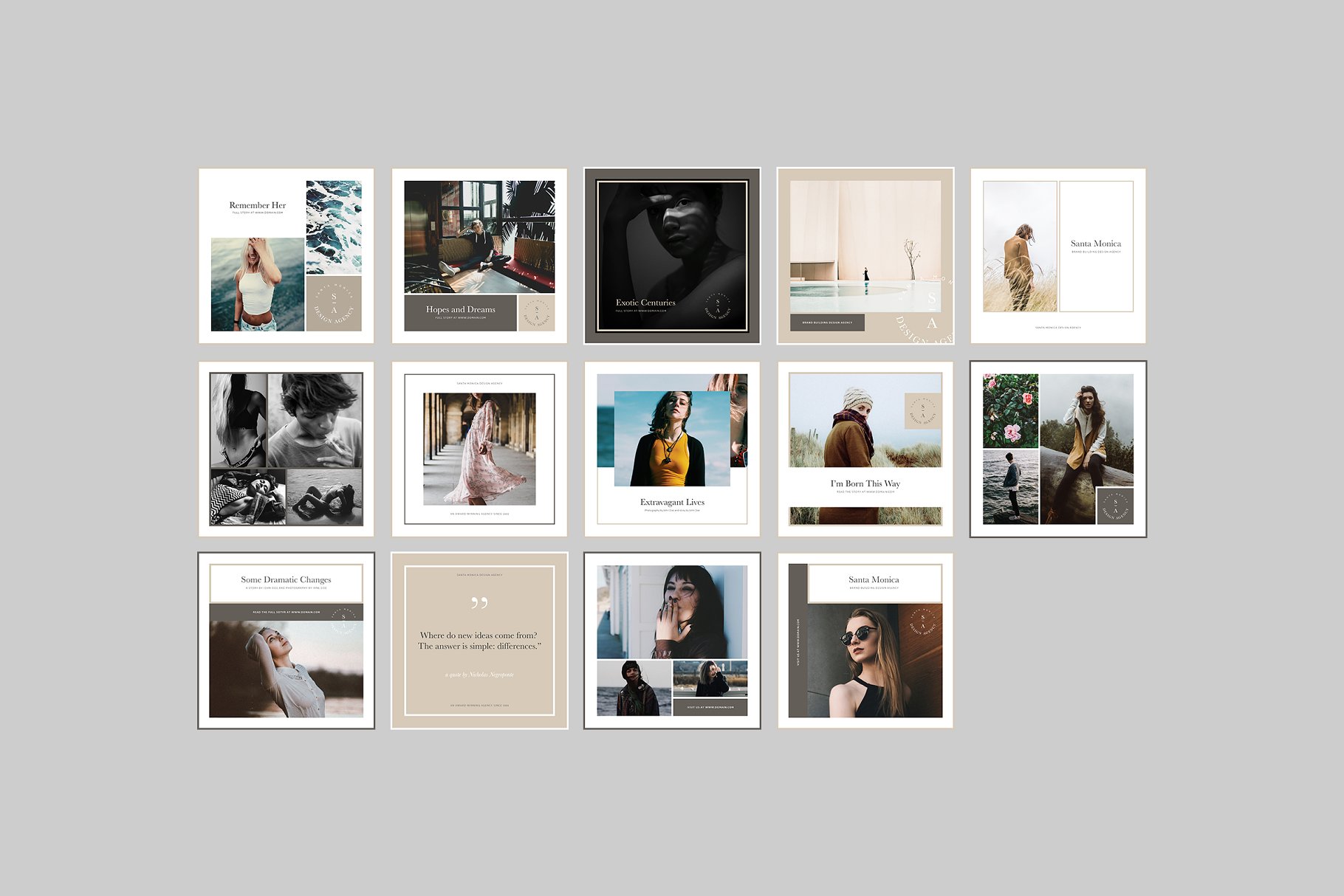 时尚主题社交媒体贴图模板素材库精选 Santa Monica Social Media Templates插图(6)