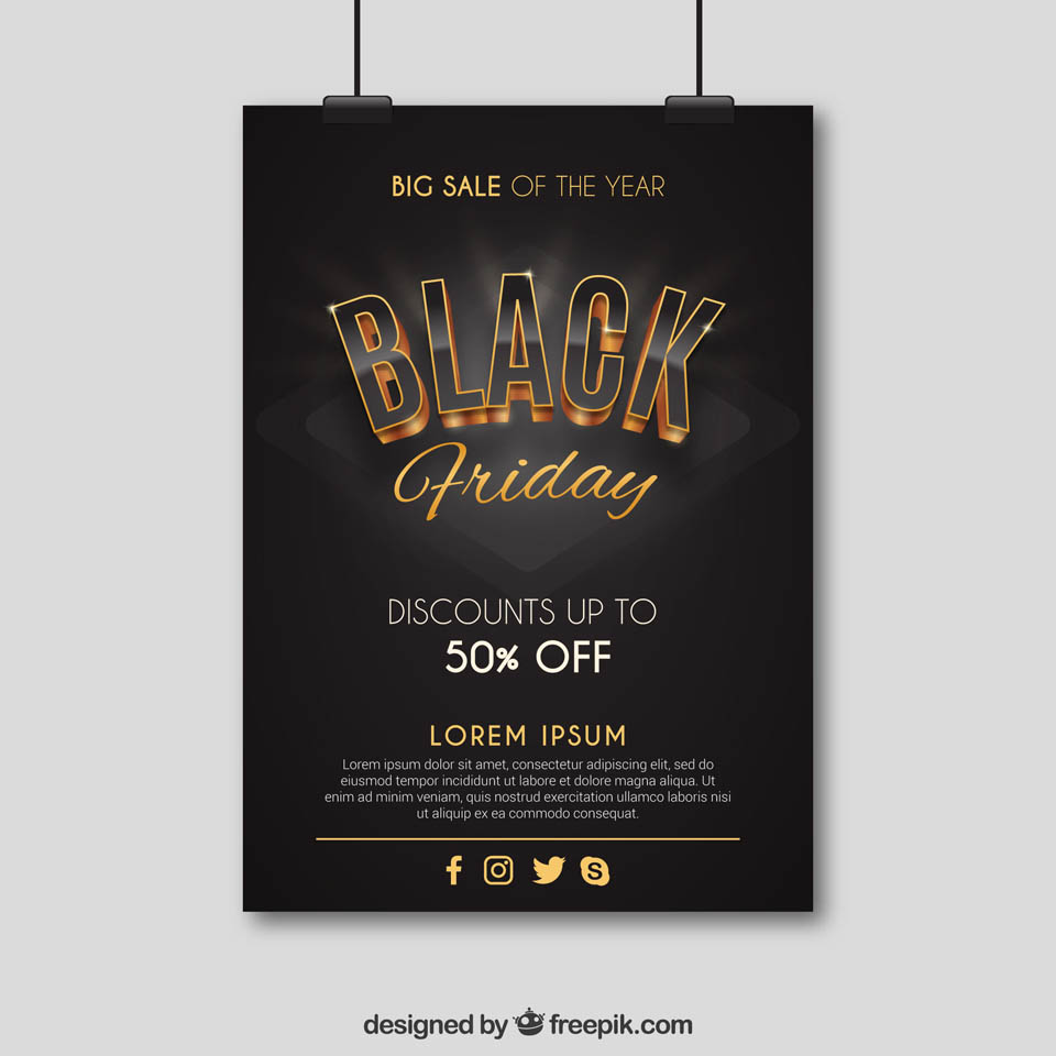 第四弹:30+黑色星期五促销广告物料素材 Black Friday Sales Graphics插图(31)