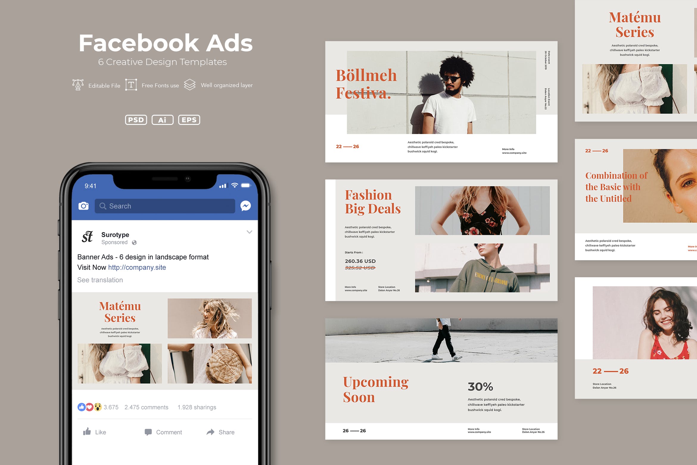 Facebook社交素材库精选广告模板素材v24 ADL – Facebook Ads.v24插图