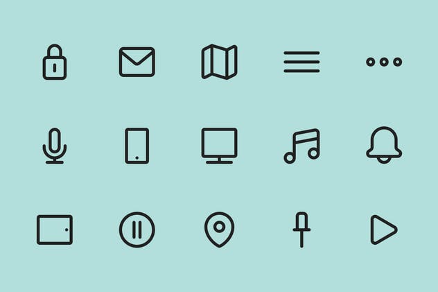 UI界面设计矢量图标集 User Interface Vector Set (90 icons)插图(6)