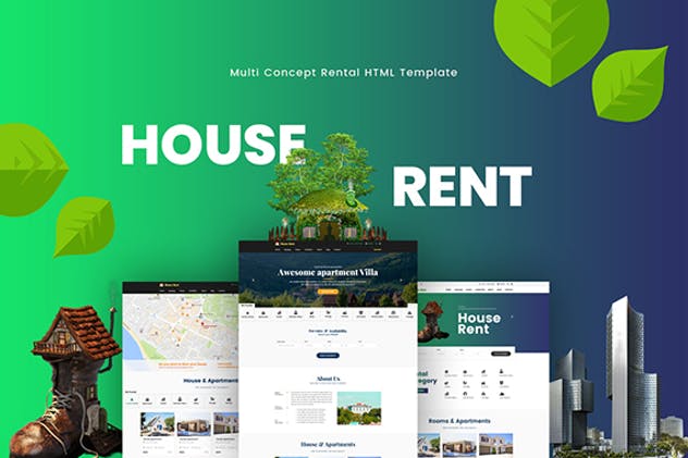 房屋租赁出售网站HTML模板素材库精选 HouseRent插图(1)