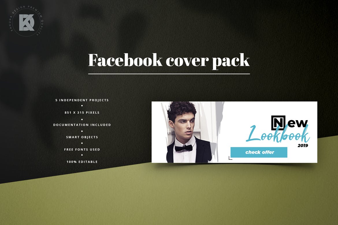 时装品牌Facebook社交推广封面设计模板素材库精选 Fashion Facebook Cover Kit插图(4)