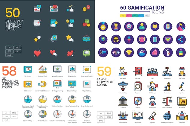 2500+枚32个分类综合图标合集 The Client Bundle 2,500+ Icons插图(8)