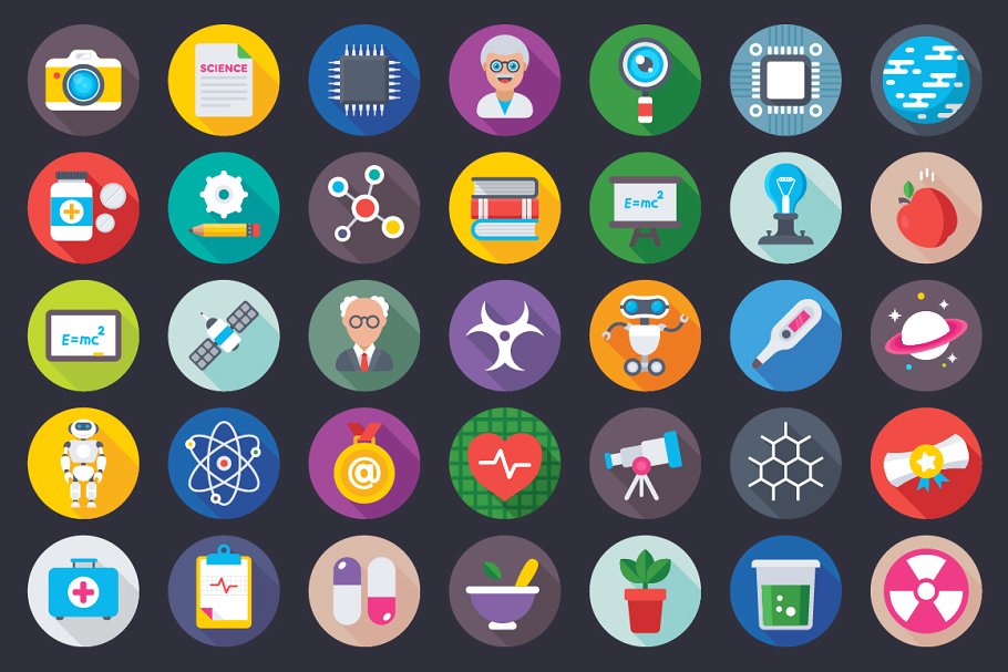 207 Science and Technology Flat Icon插图(2)