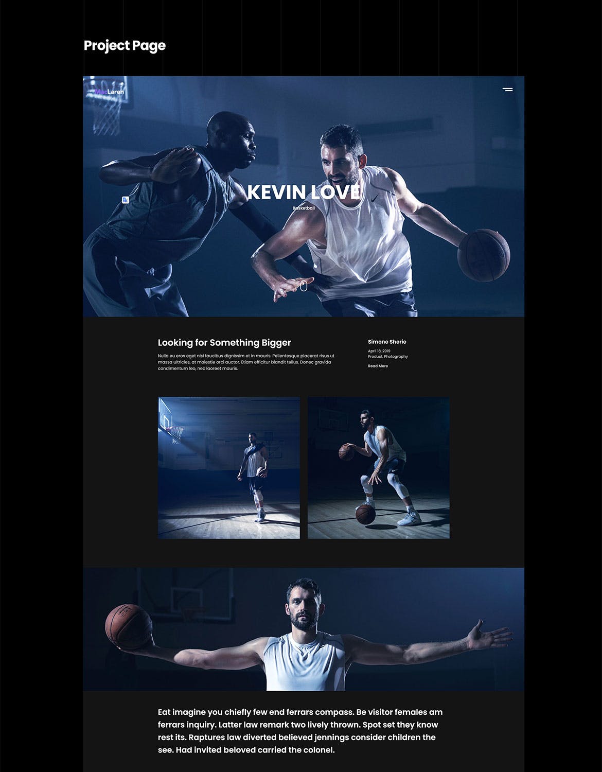 个人简历/作品展示网站设计Ajax网站模板素材库精选 MacLaren – Personal Portfolio Ajax Template插图(2)