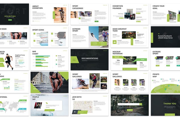 体育运动行业PPT幻灯片模板下载 Exhibition – Sport Powerpoint Template插图(1)