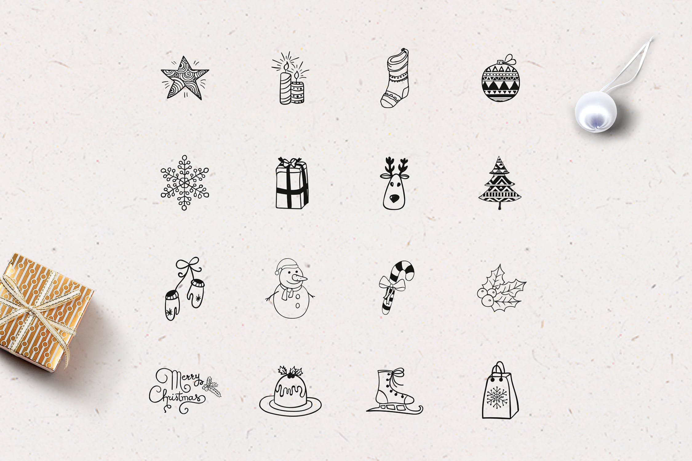 圣诞节主题Highlight矢量图标素材 Xmas Instagram Highlight Story Icons插图(1)