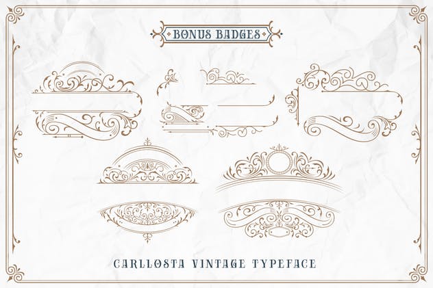 维多利亚风格复古英文衬线字体 Carllosta – Layered Font (+EXTRAS)插图(8)