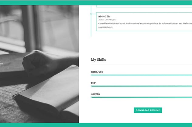 响应式创意个人求职简历网站设计模板素材库精选 MyVCard – Responsive & Creative Resume/CV/vCard插图(5)