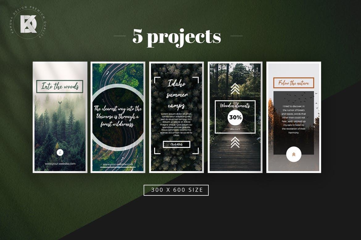 森林背景Banner图设计模板合集 Forest Banner Kit插图(2)